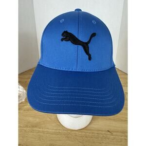 PUMA Tech Performance Stretch FlexFit Golf Hat‎ Blue Size S/M NWOT Logo 9 Lives